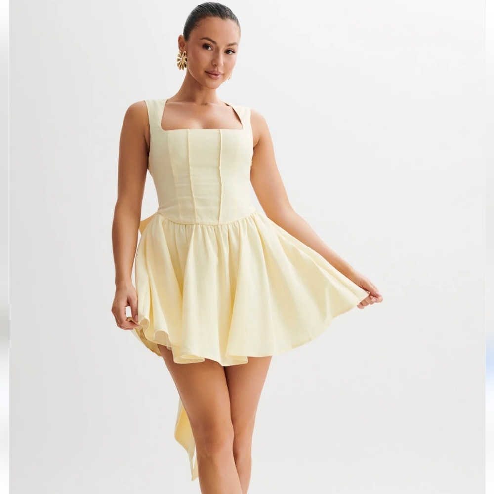 NWT Meshki Linen Bow Dress